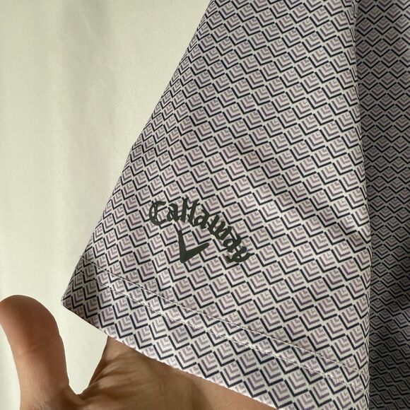 Callaway Golf Polo Men's XL Purple Print Short Sleeve Opti Dri Collared - Picture 3 of 11